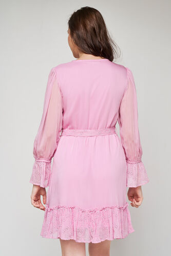 Pink Solid Straight Dress, Pink, image 5